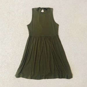 Olive Green Halter Dress